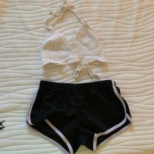 White crochet bikini or crop top